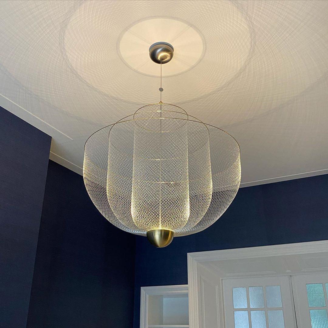 Alessio Unusual Metal Chrome Gold Pendant Light Bedroom Living Room