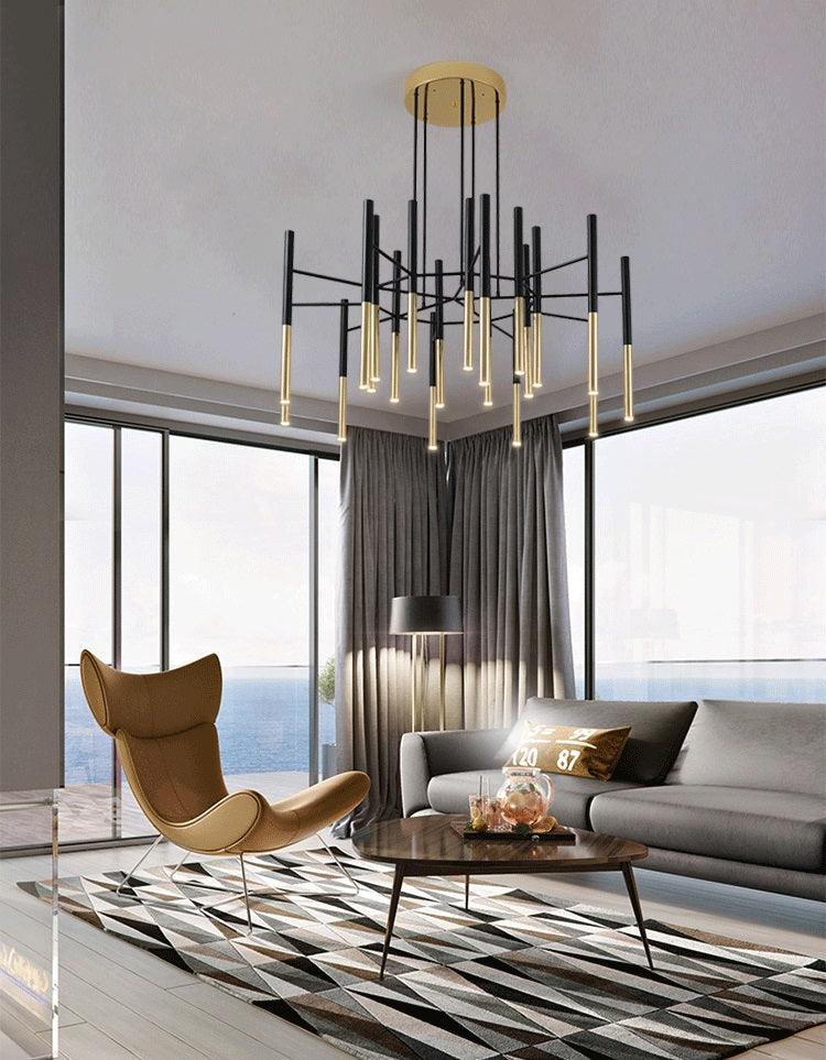 Marilyn Modern Tubular Metal Chandelier Living Room Hallway Bedroom