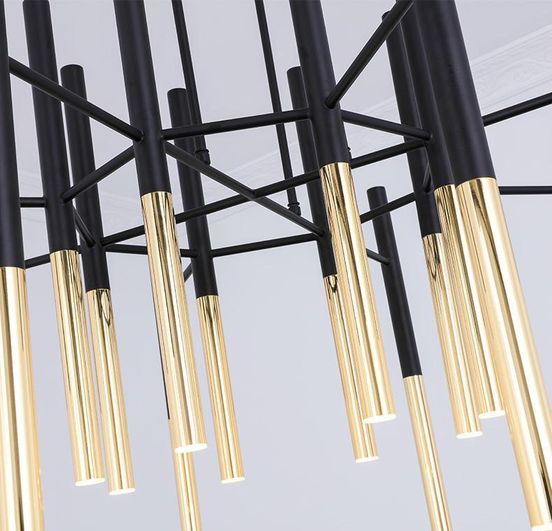 Marilyn Modern Tubular Metal Chandelier Living Room Hallway Bedroom