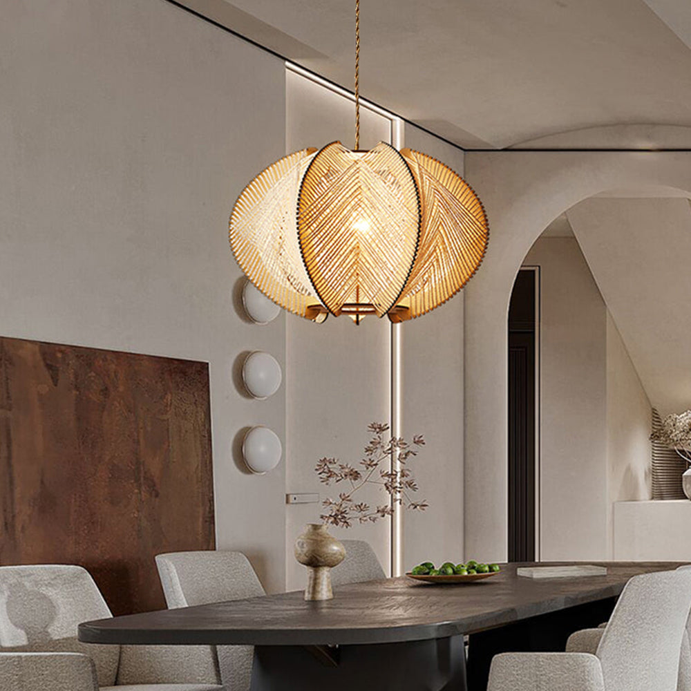 Retro Round LED Pendant Light above dining table