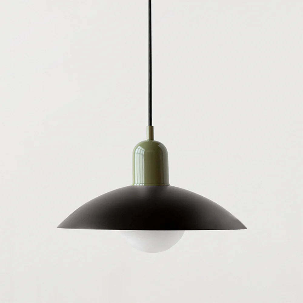 Morandi Modern Pendant Light, black shade and green top