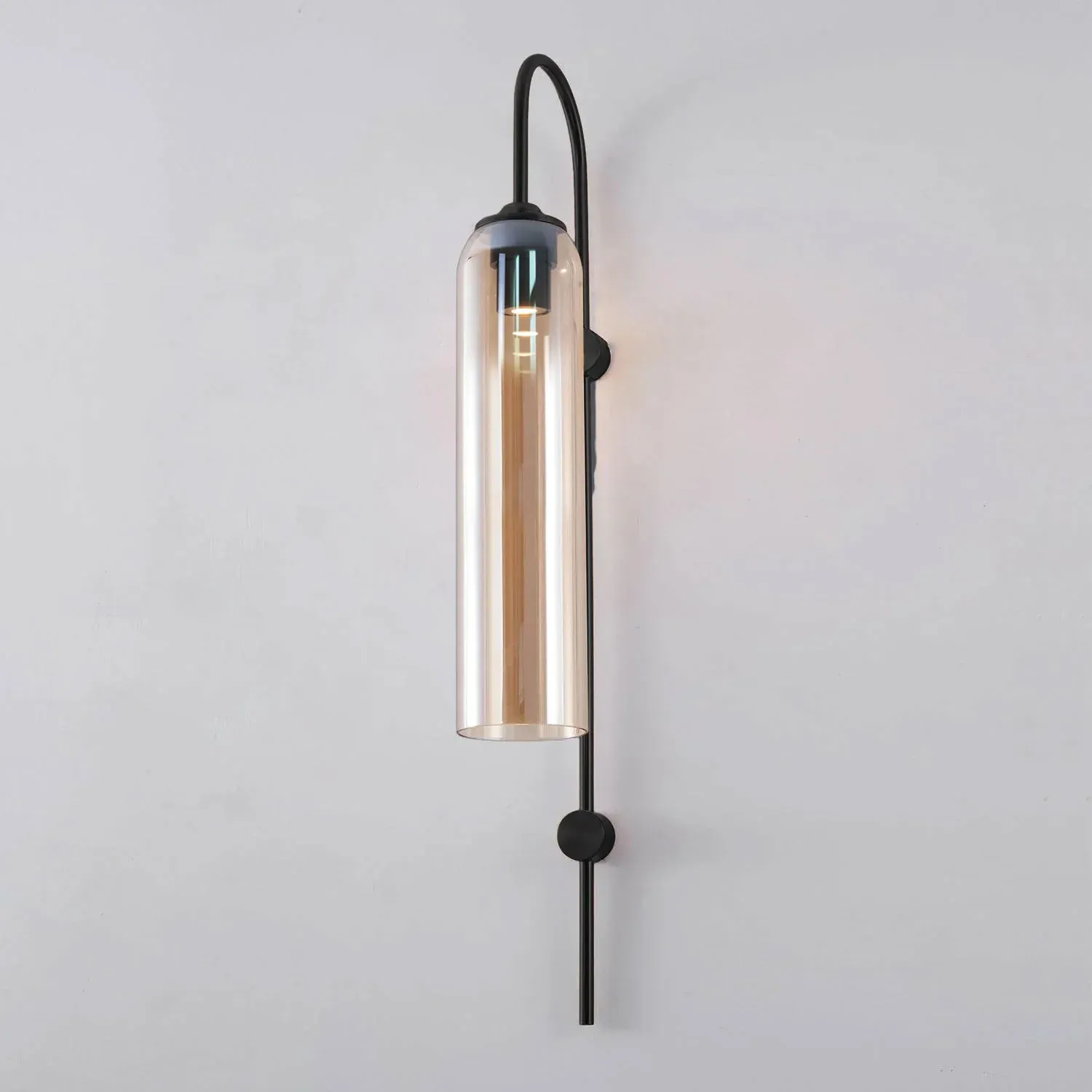 Hailie Minimalism Metal Gold Black Glass Wall Lamp Bedroom Living Room