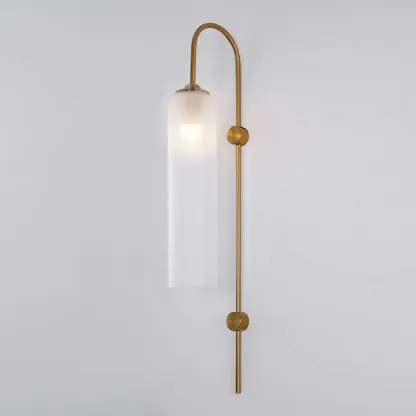 Hailie Minimalism Metal Gold Black Glass Wall Lamp Bedroom Living Room