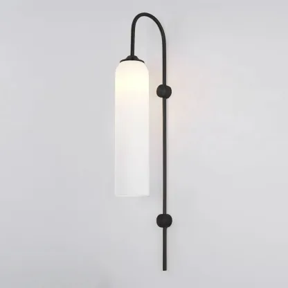 Hailie Minimalism Metal Gold Black Glass Wall Lamp Bedroom Living Room