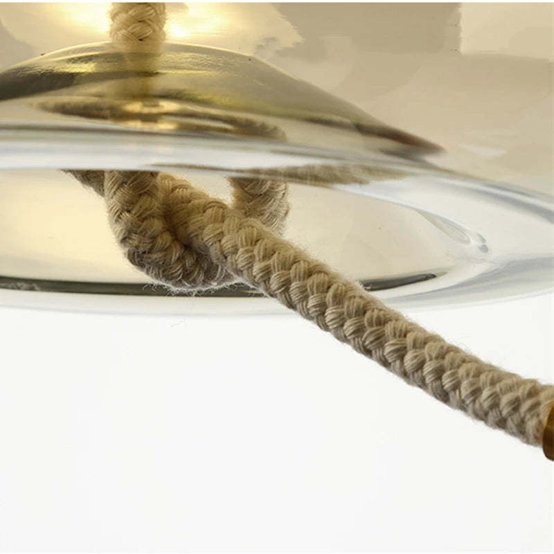 Valentina Pendant Light: Rope Detail and Glass Shade