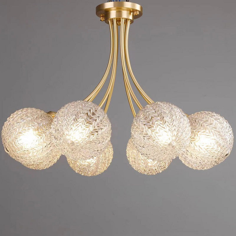 Valentina modern ceiling light with gold finish and glass globes