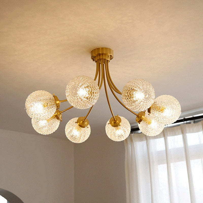 Valentina Modern Ceiling Light, glass globes, gold finish, indoor lighting