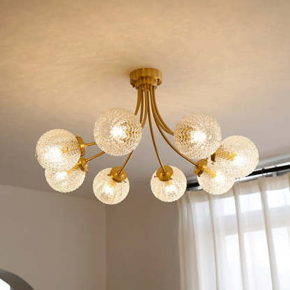 Valentina Modern Ceiling Light, glass globes, gold finish, indoor lighting