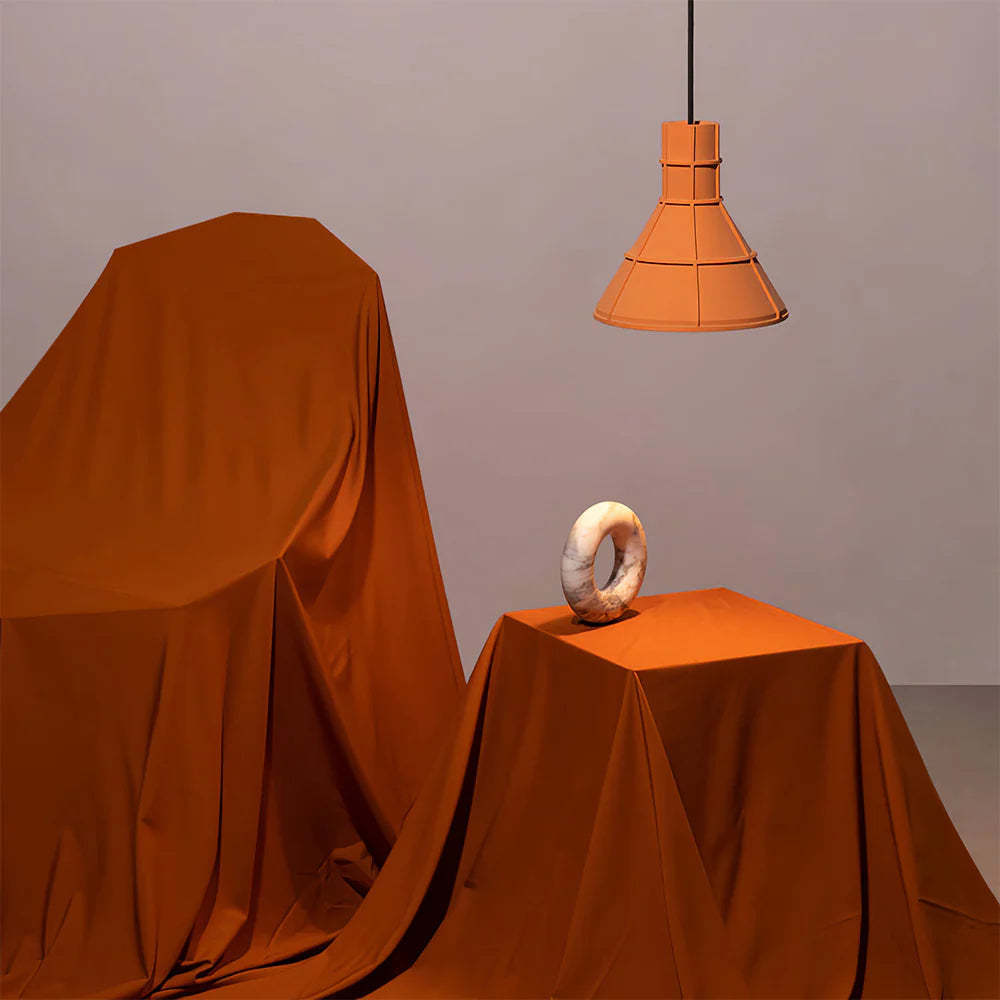 Byers Industrial Modern Pendant Light, Interior design with orange accents