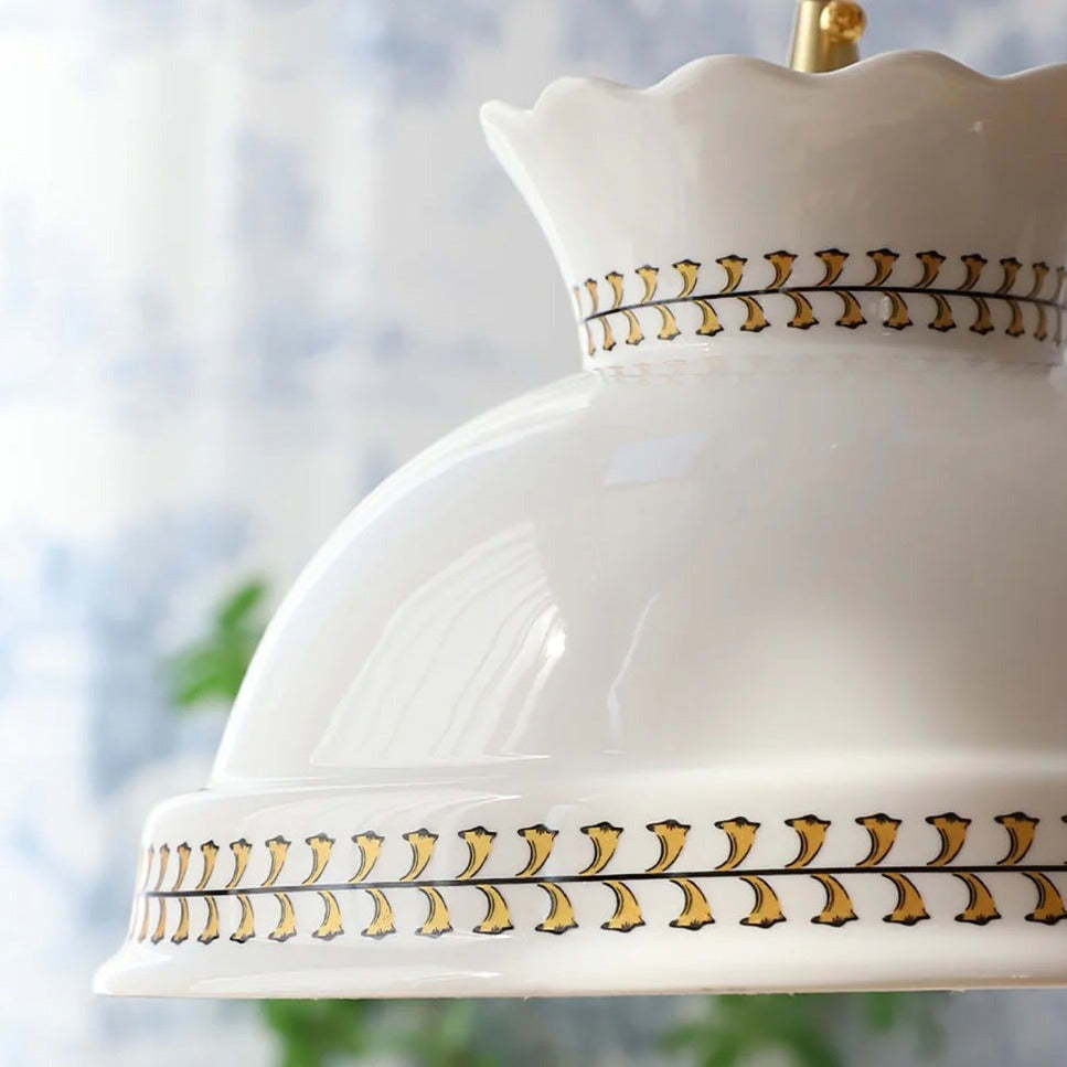 Hailie Modern Pendant Light, ceramic shade detail