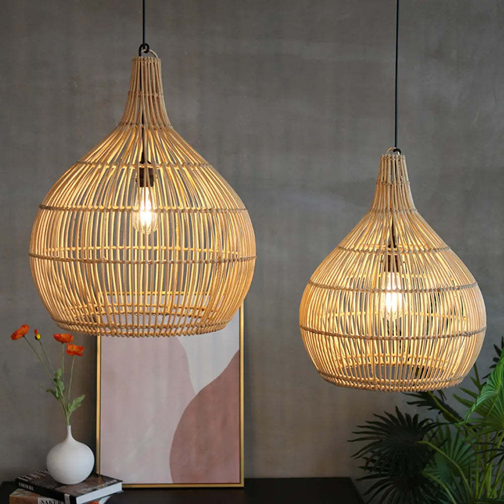 Muto pendant lights, Japanese style rattan lighting