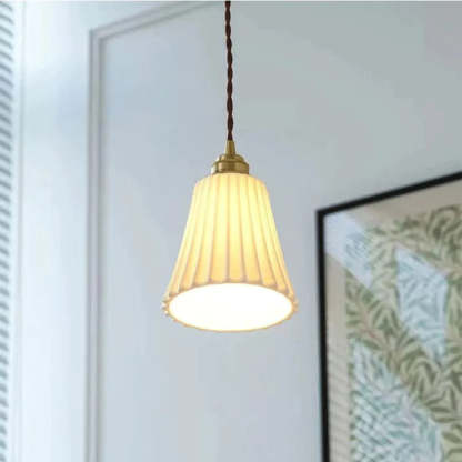Alessio ceramic pendant light. Modern dining room lighting.