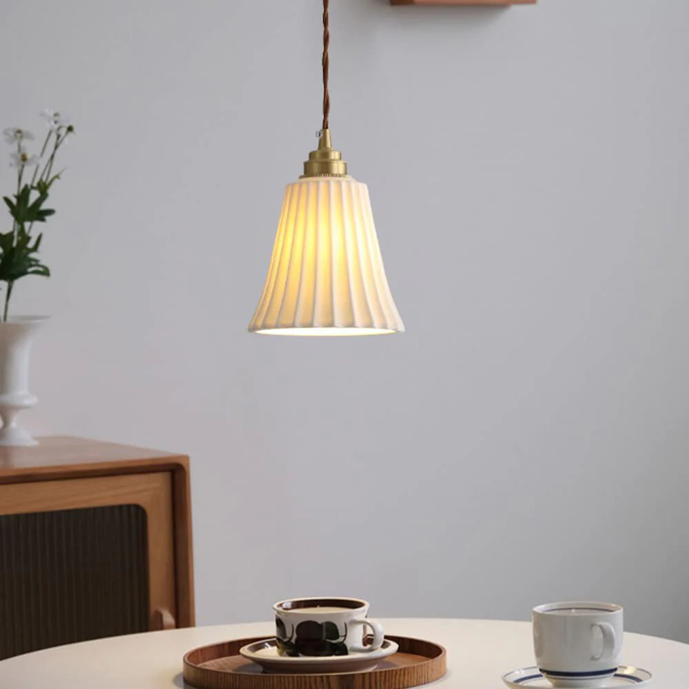 Alessio pendant light, modern ceramic fixture.