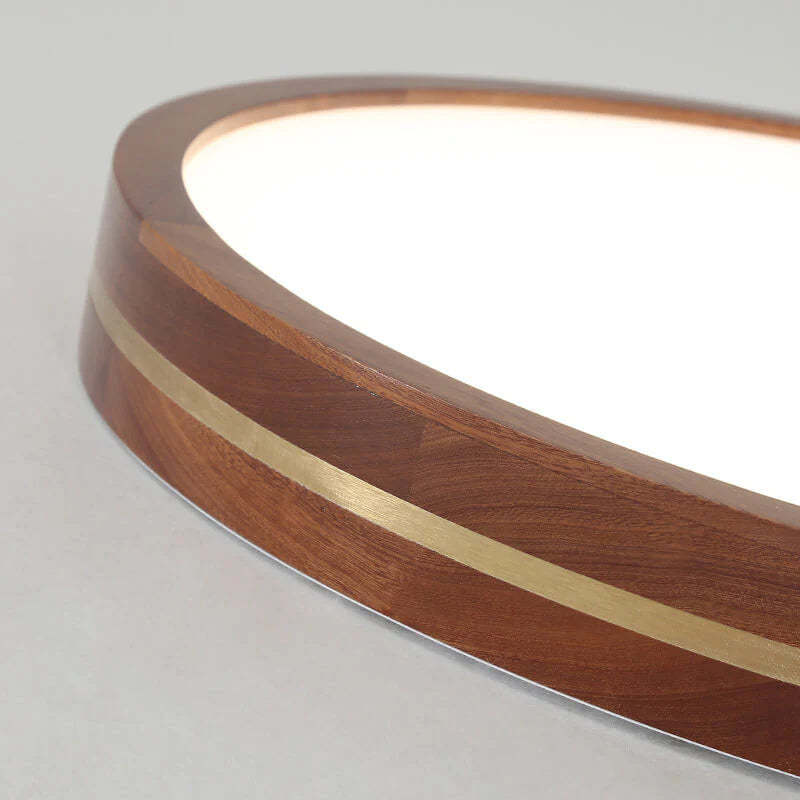 Ozawa Flush Mount Light Detail - Wood and Metal