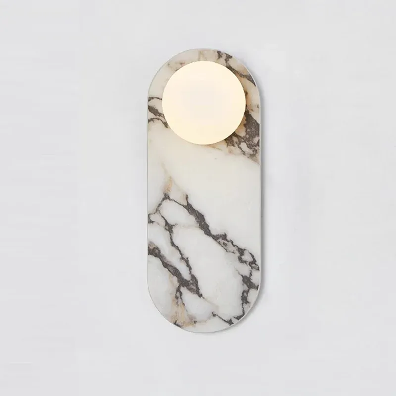 Wall Lamp White Marble Globe Bedroom Living Room | Las Sola