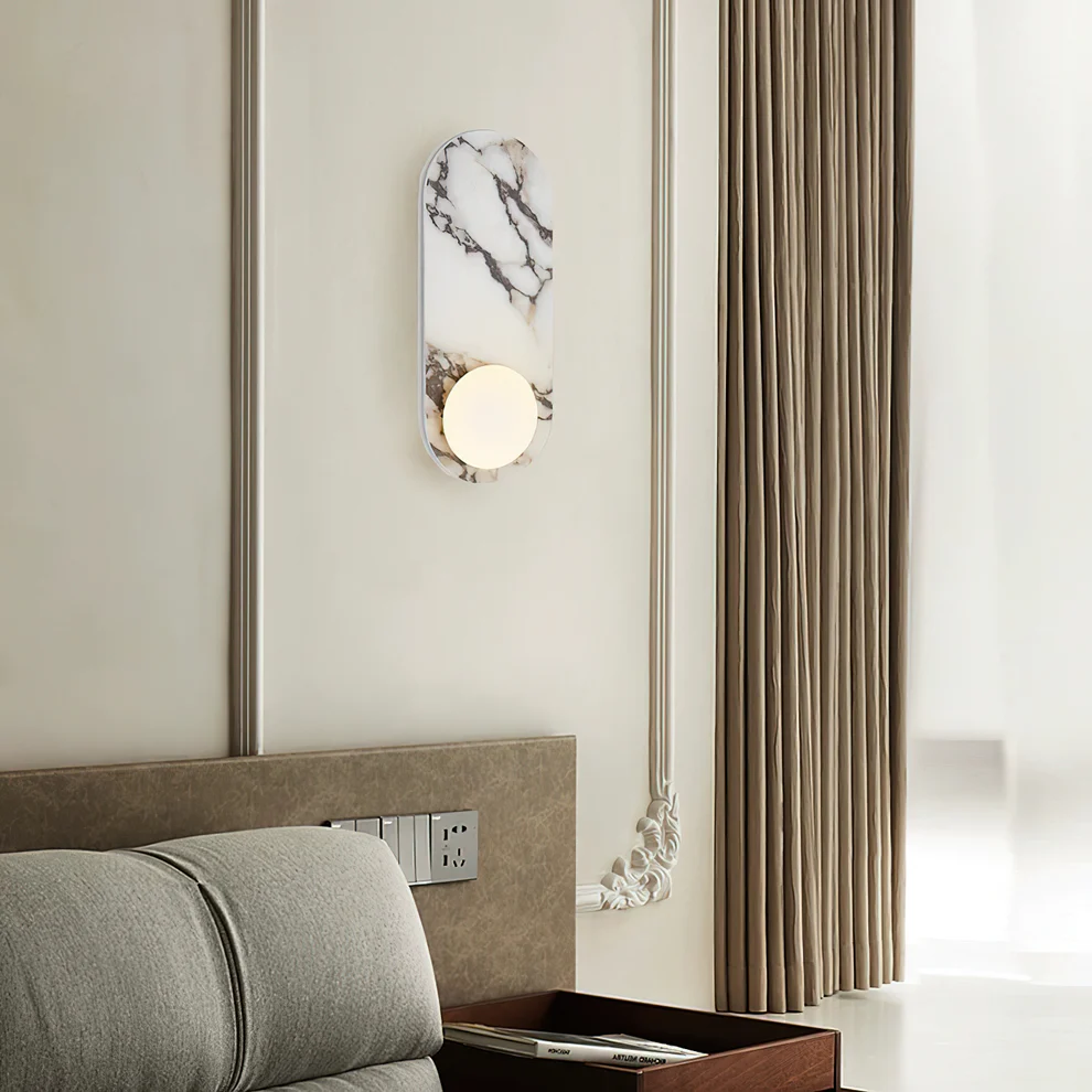 Jade White Marble Wall Lamp