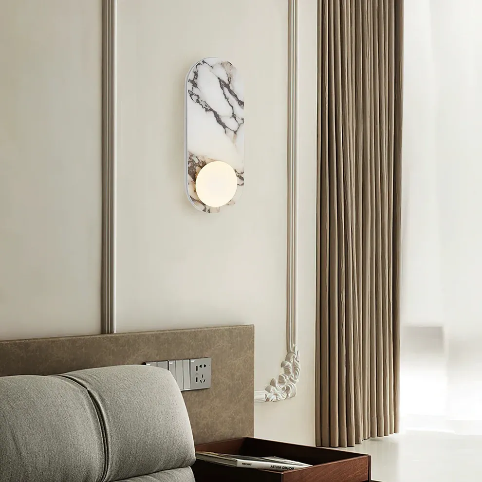 Jade White Marble Wall Lamp