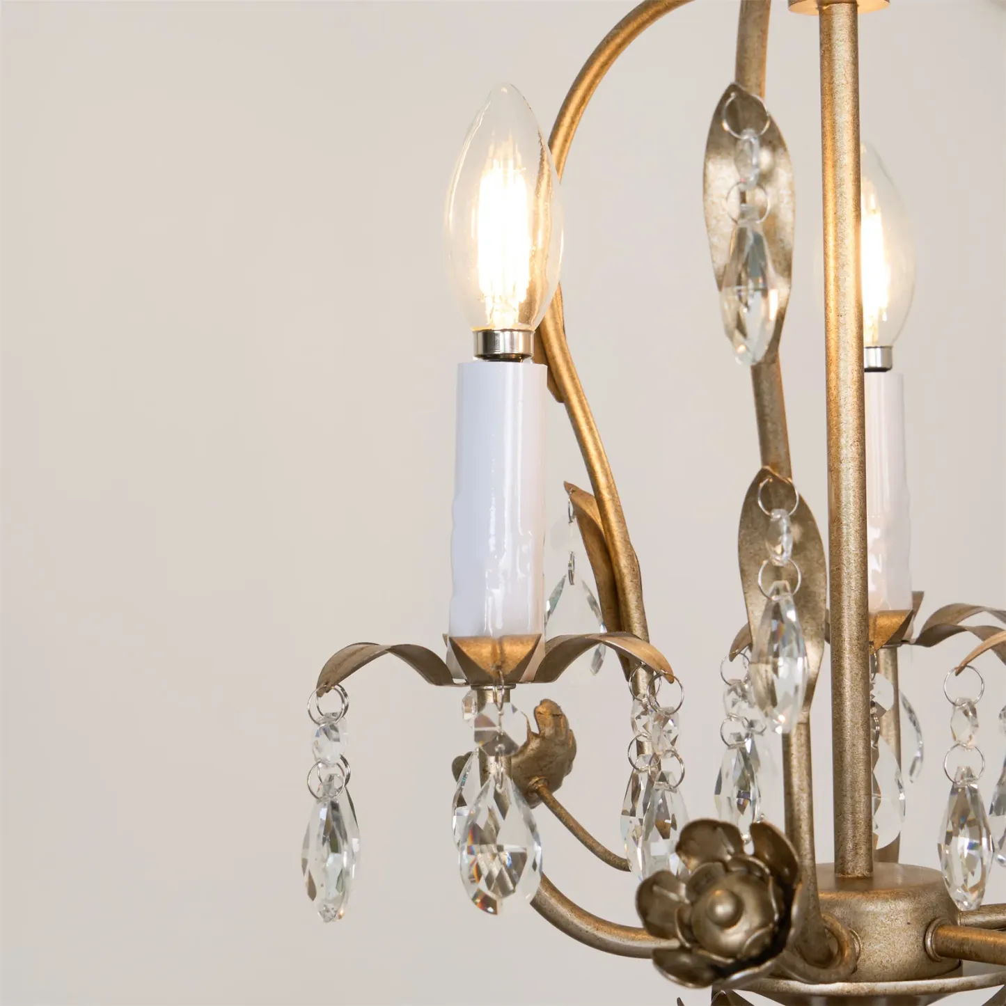 Alessio Vintage Gold Crystal Metal Chandelier Dining Room Bedroom