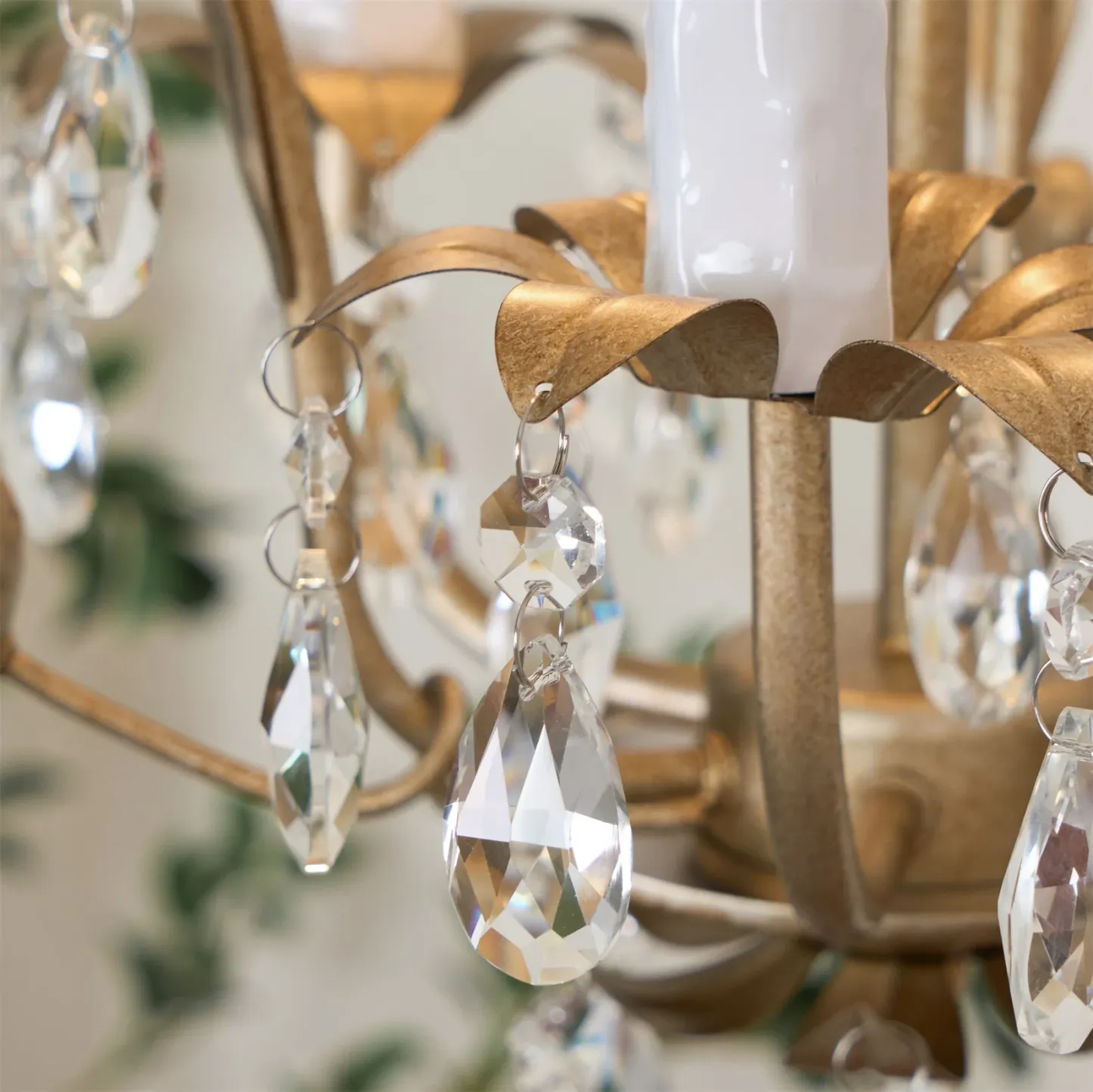 Alessio Vintage Gold Crystal Metal Chandelier Dining Room Bedroom