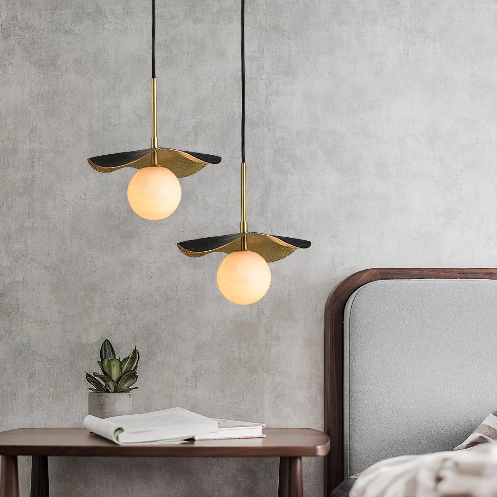 Carins Modern Unusual Lotus Leaf Pendant Light Bedroom Living Room