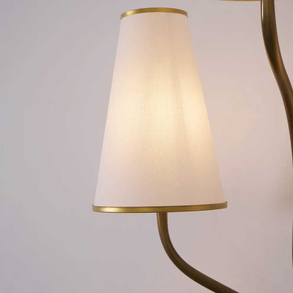 Alessio Vintage Classical Brass Fabric Wall Light Bedroom Hallway Living Room