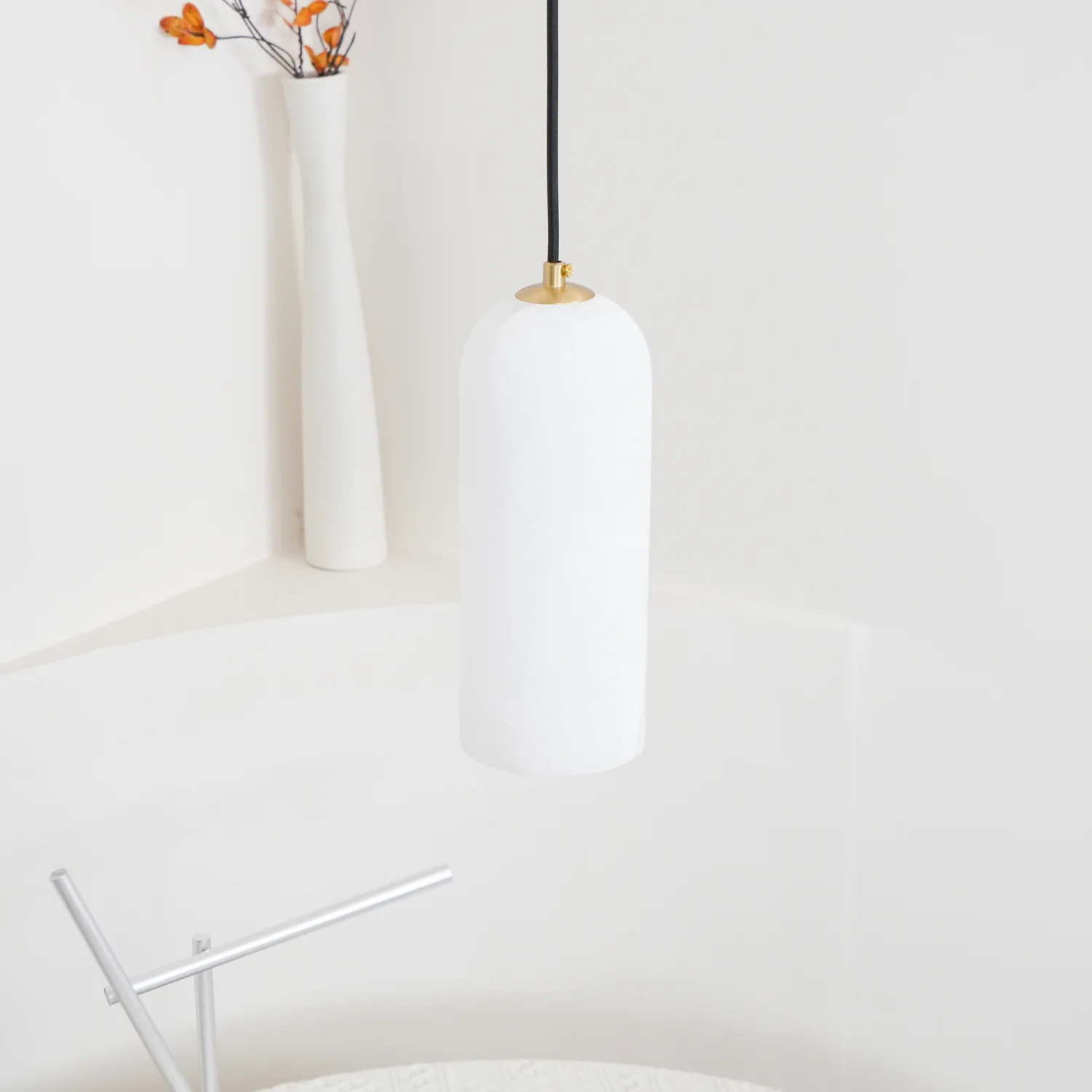 Jade Minimalism Metal Alabaster Pendant Light Bedroom Living Room