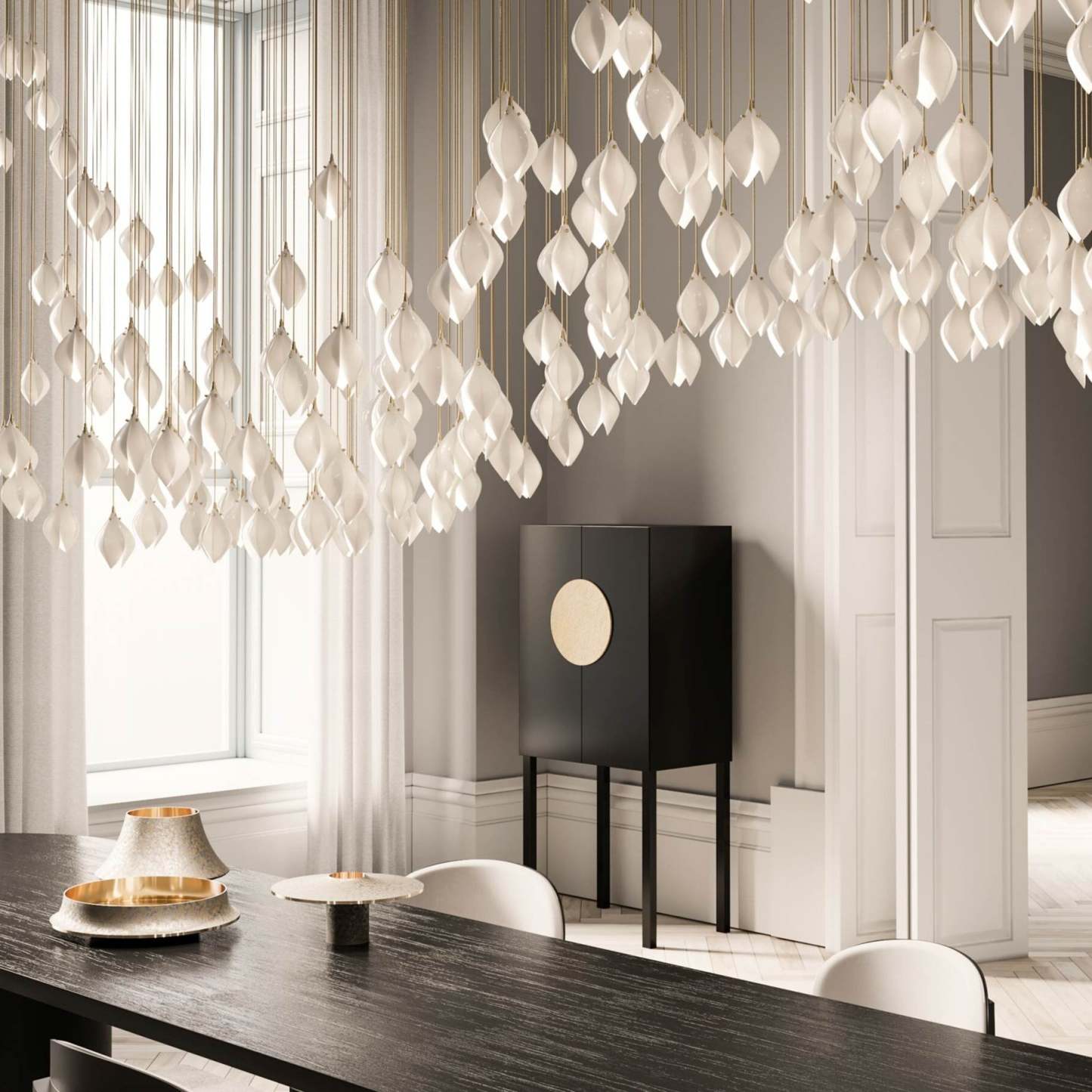 Alana Pendant Light - Living Room Ceramic Flower Chandelier