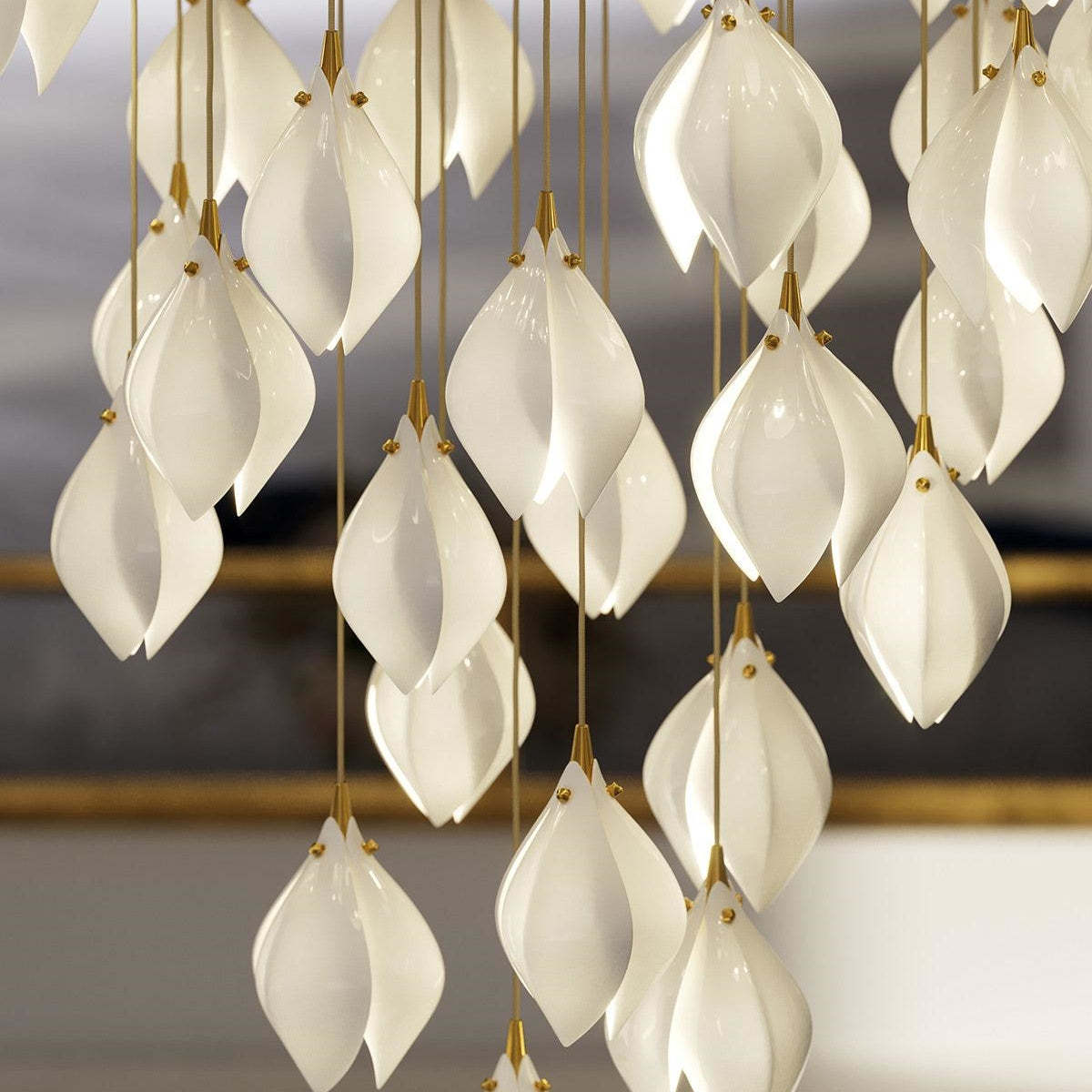 Alana pendant light: ceramic flower chandelier by Las Sola Lighting