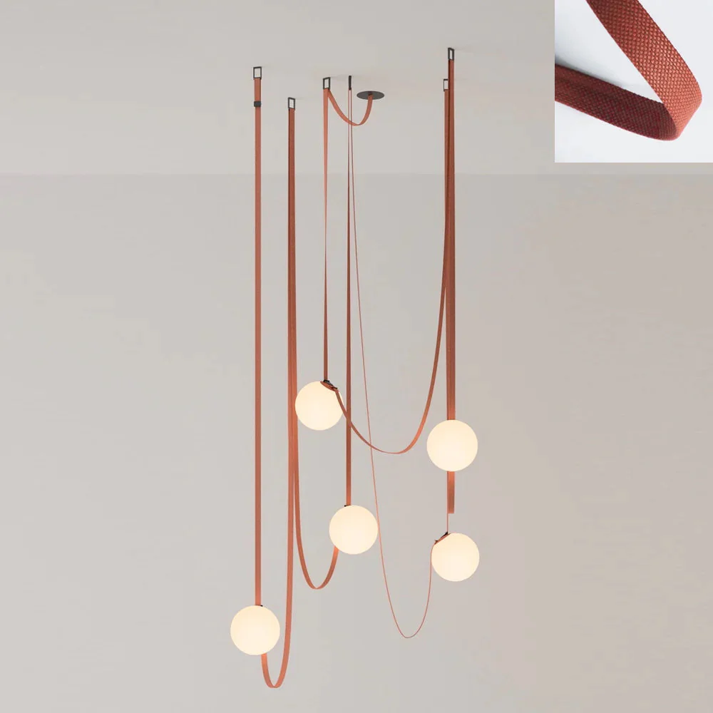 Valentina Modern Unusual Leather Canvas Pentand Light Living Room Bedroom