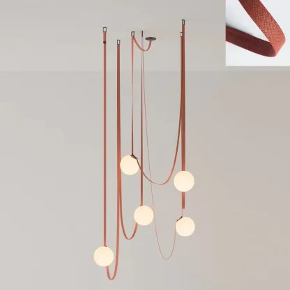 Valentina Modern Unusual Leather Canvas Pentand Light Living Room Bedroom