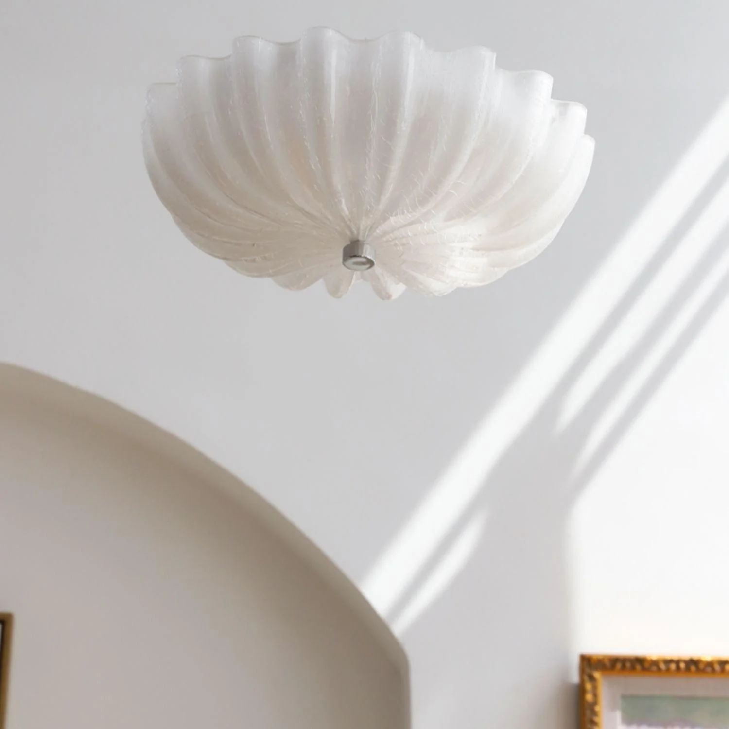 Quinn Modern Round Glass Ceiling Light Shades Bedroom Living Room