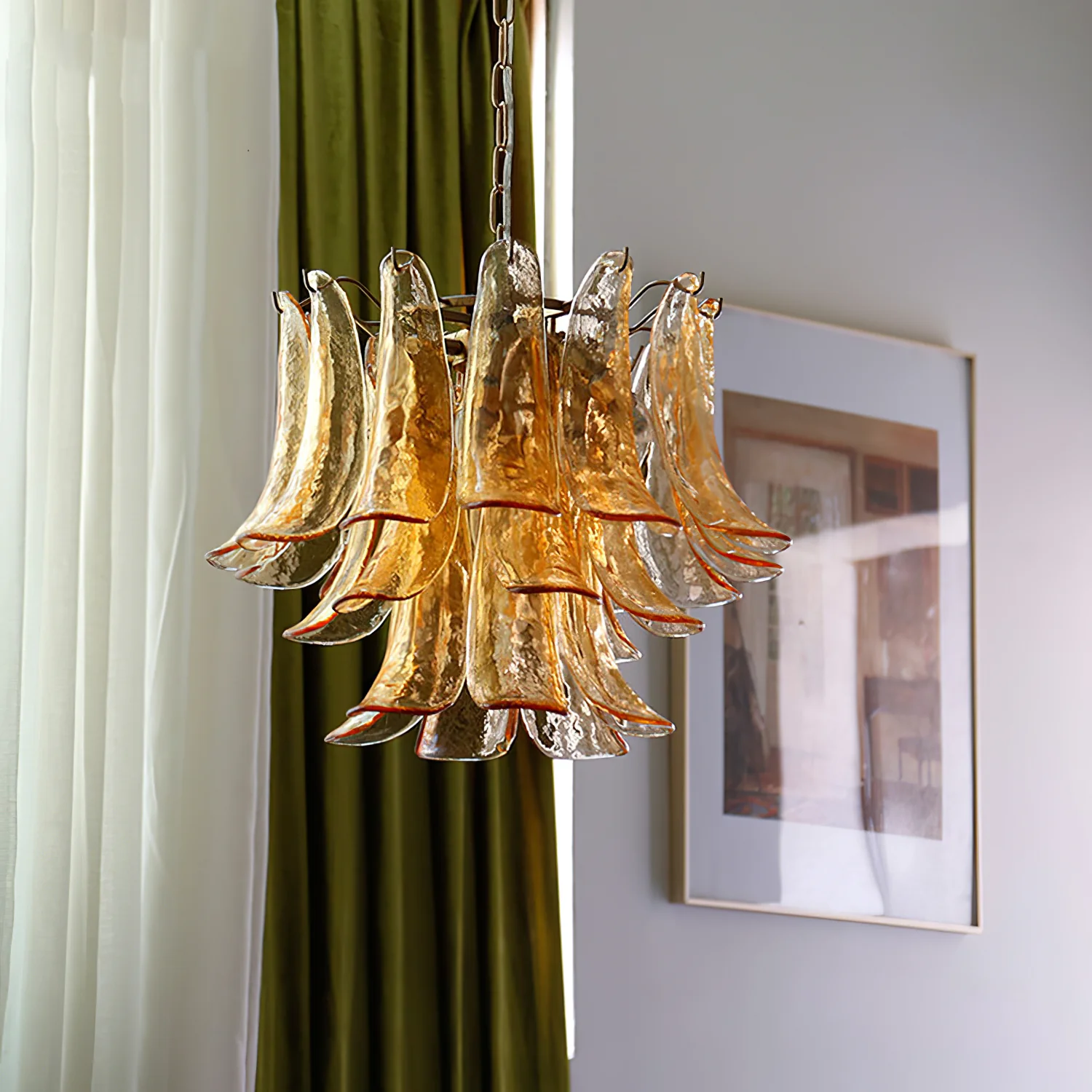 Alessio Vintage Luxury Metal Glass Chandelier Living Dining Room Bedroom