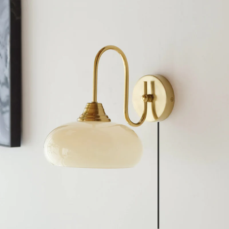 Hailie Glass Plug-in Wall Lamp