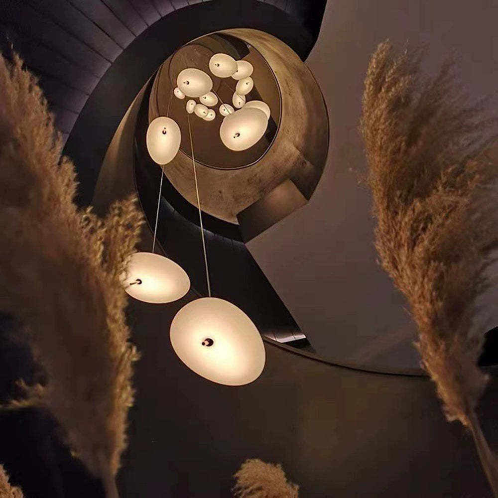 Modern pendant lights in spiral architectural design