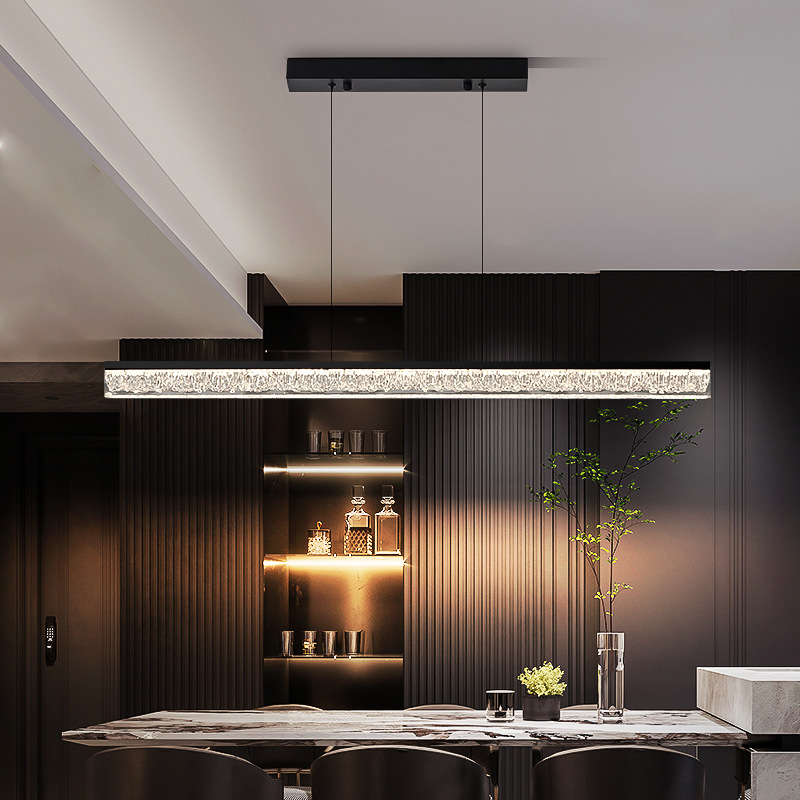 Edge Modern Minimalism Long Strip Acrylic Pendant Light Dining Room