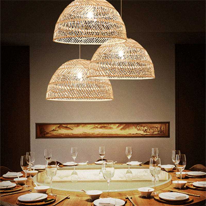 Ritta Retro pendant lights over dining table setting