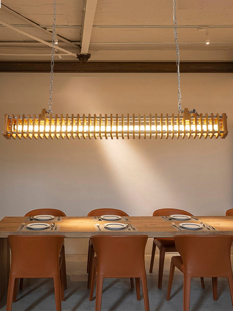 Wood & metal Austin pendant light over dining table