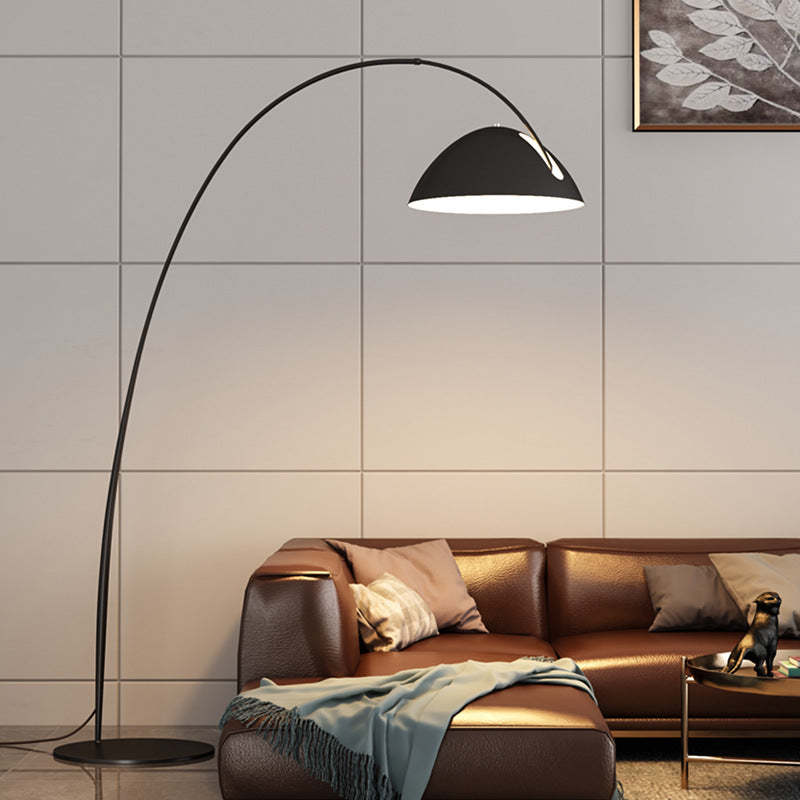 Avi Modern Floor Lamp over Leather Couch | Las Sola