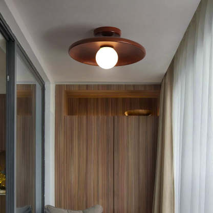 Carins Modern Round Flush Mount Ceiling Light in interior setting