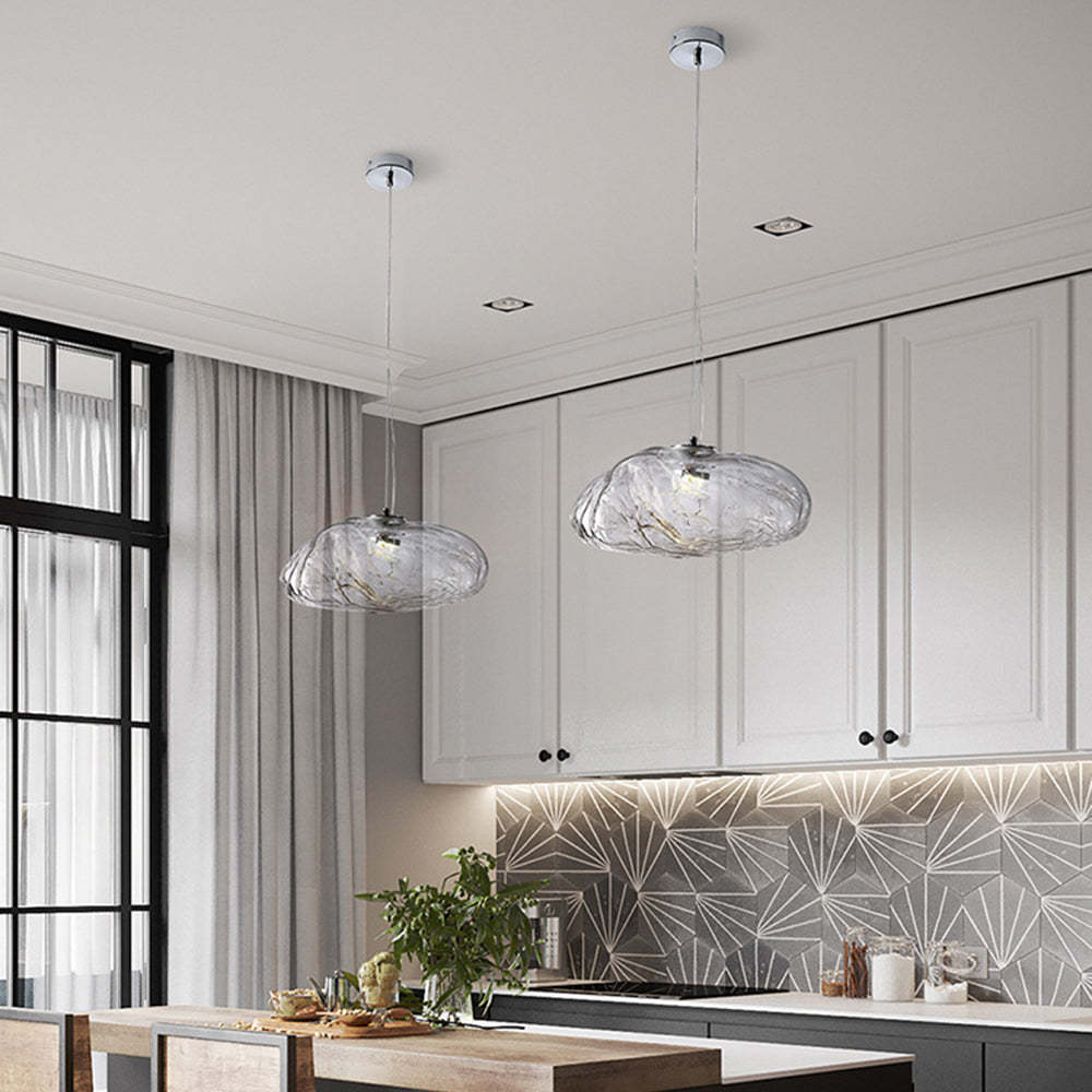 Minimalist Bubble Pendant Lights in Kitchen