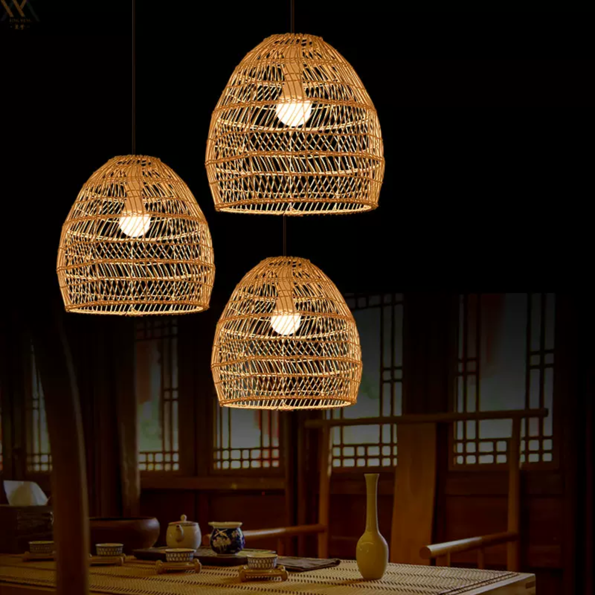 Muto Pendant Lights in a Dining Room Setting