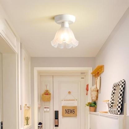 Bella Cute Flush Mount Ceiling Light in hallway, 'NEWS' decor