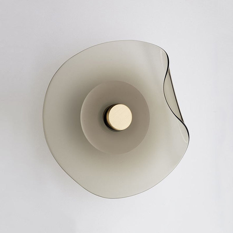 Veta Modern Flower Wall Lamp - Grey Glass