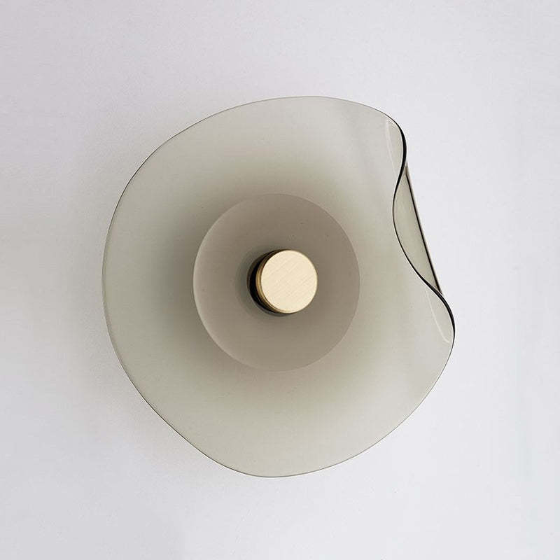 Veta Modern Flower Wall Lamp - Grey Glass