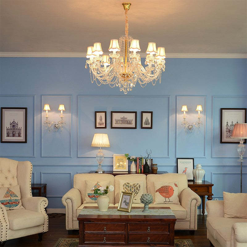 Kristy LED Chandelier in a luxuriously decorated living room