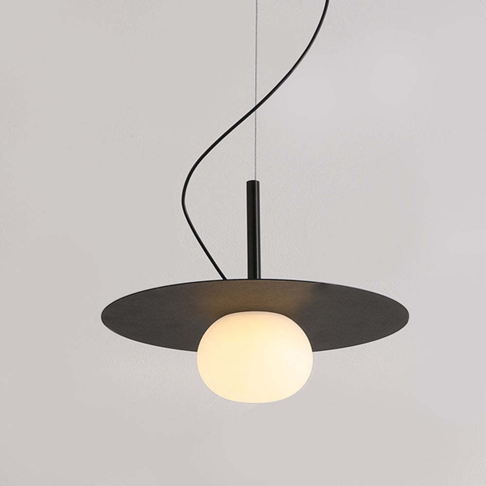Black Minimalist Pendant Light, modern design, metal and glass