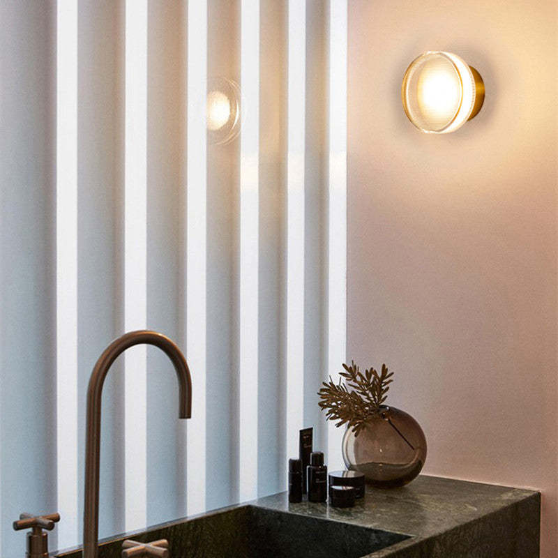 Veta Mini Bowl Wall Lamp illuminating bathroom space