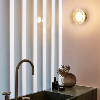 Veta Mini Bowl Wall Lamp illuminating bathroom space