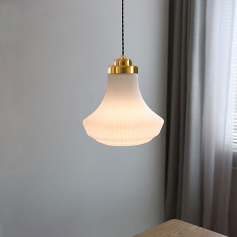 Hailie Retro Pendant Light, Glass and Metal Fixture