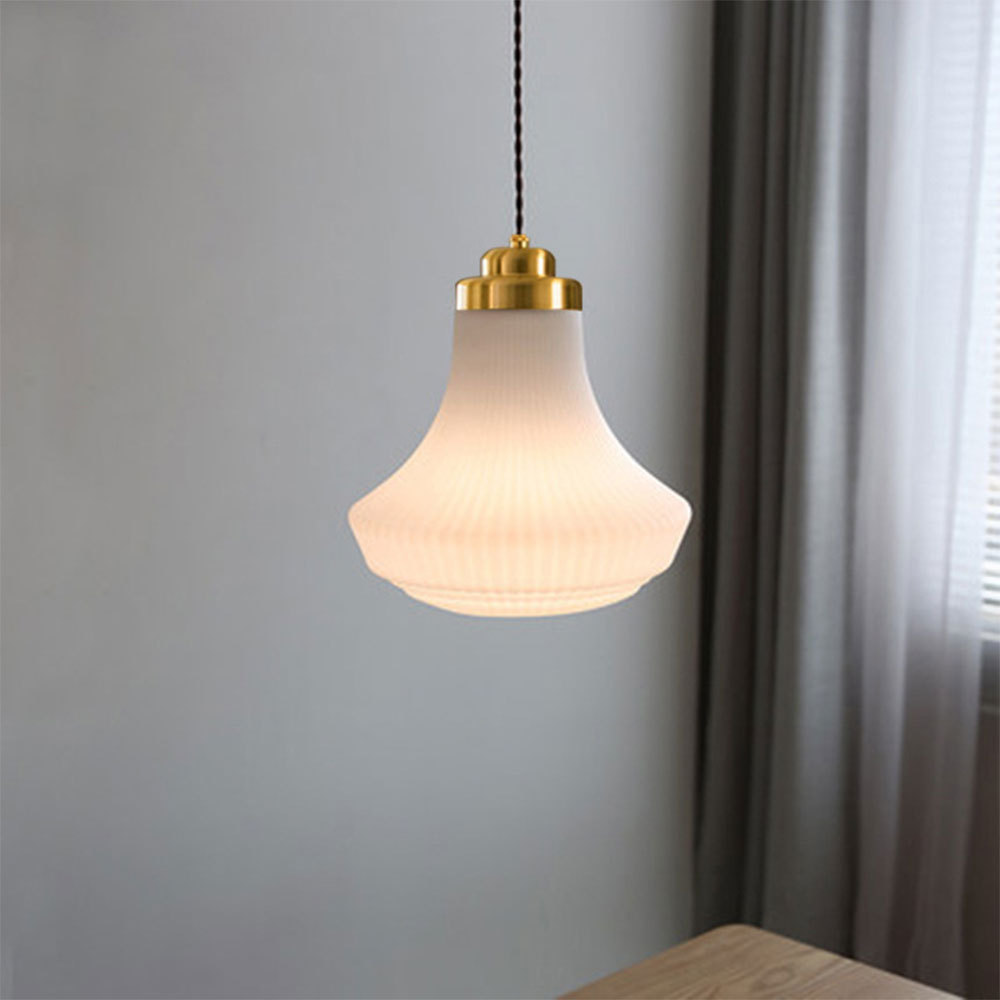 Hailie Retro Pendant Light, Glass and Metal Fixture